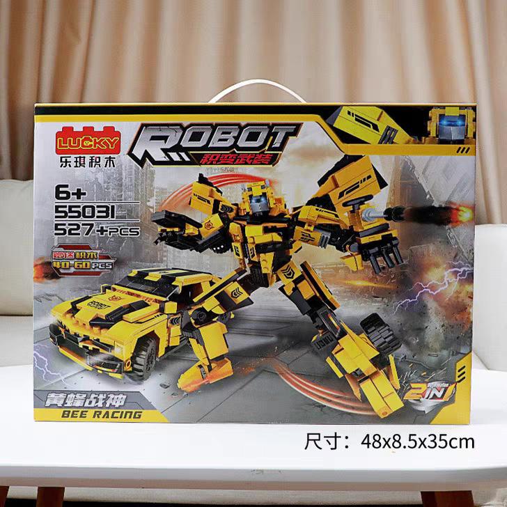 Robot Building Block Toy Set 2In1 Transforming Robot Car Building Brick - Evergreen Wholesale