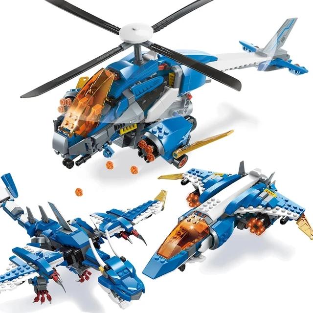 Qman Helicopter 3in1 Building Blocks Set |604pcs- 42103 - Evergreen Wholesale