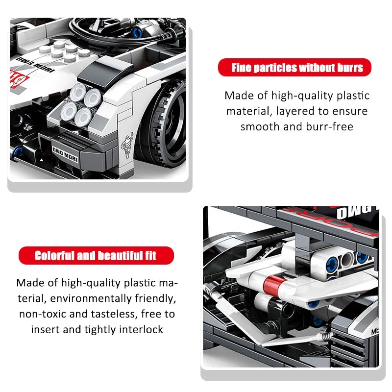 Porsche supercar model pull-along car assembly toy | 727PCS- SY8312 - Evergreen Wholesale