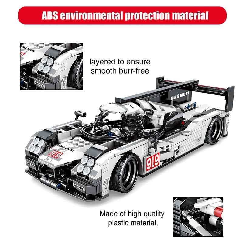 Porsche supercar model pull-along car assembly toy | 727PCS- SY8312 - Evergreen Wholesale