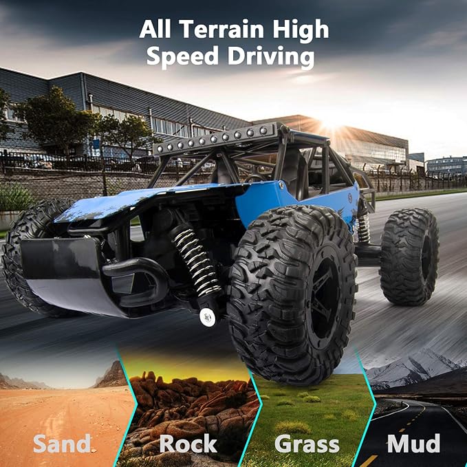 All Terrains Offroad Monster Remote Control Truck with Rechargeable Battery- UJ99-3615BK - Evergreen Wholesale