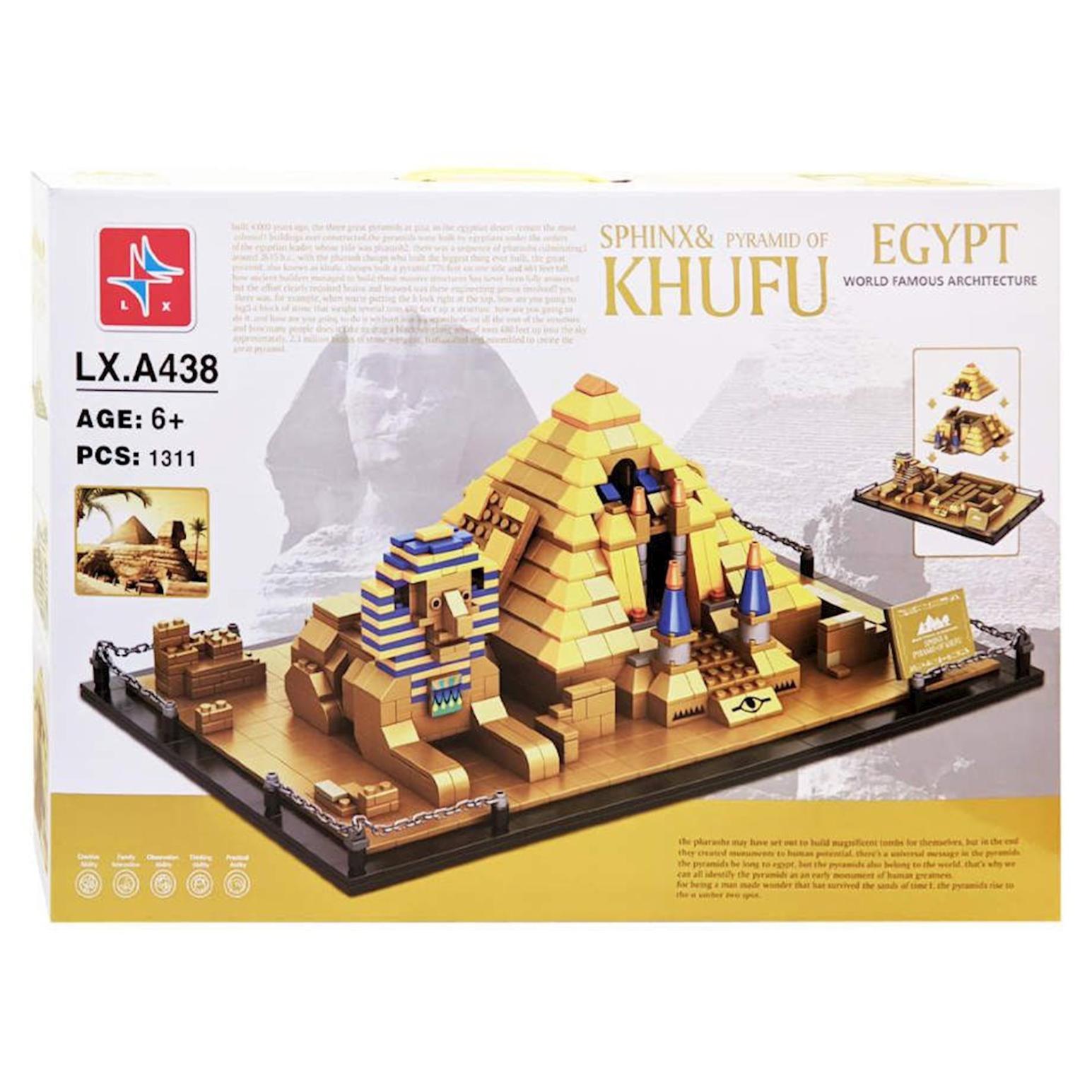 Sphinx& Pyramid of Khufu Building Blocks Architecture of Egypt | 1311PCS- LXA438 - Evergreen Wholesale