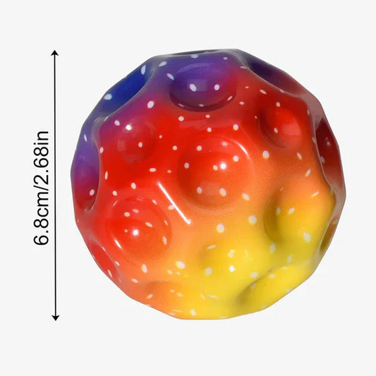 Durable material: the rubber ball is made of high-quality polyurethane material with high density, which is extremely durable and highly elastic. The Moon Ball can withstand endless jumps and is suitable for sports, indoor and outdoor games.