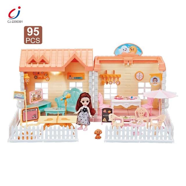 Doll House DIY Assembly Princess Villa Toy with | 95pcs-QC668-40A - Evergreen Wholesale