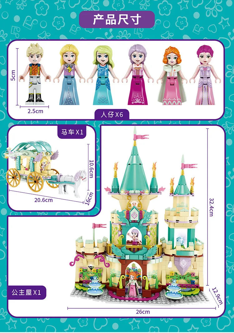 Cinderella Castle Building Blocks |903PCS- FC3510 - Evergreen Wholesale