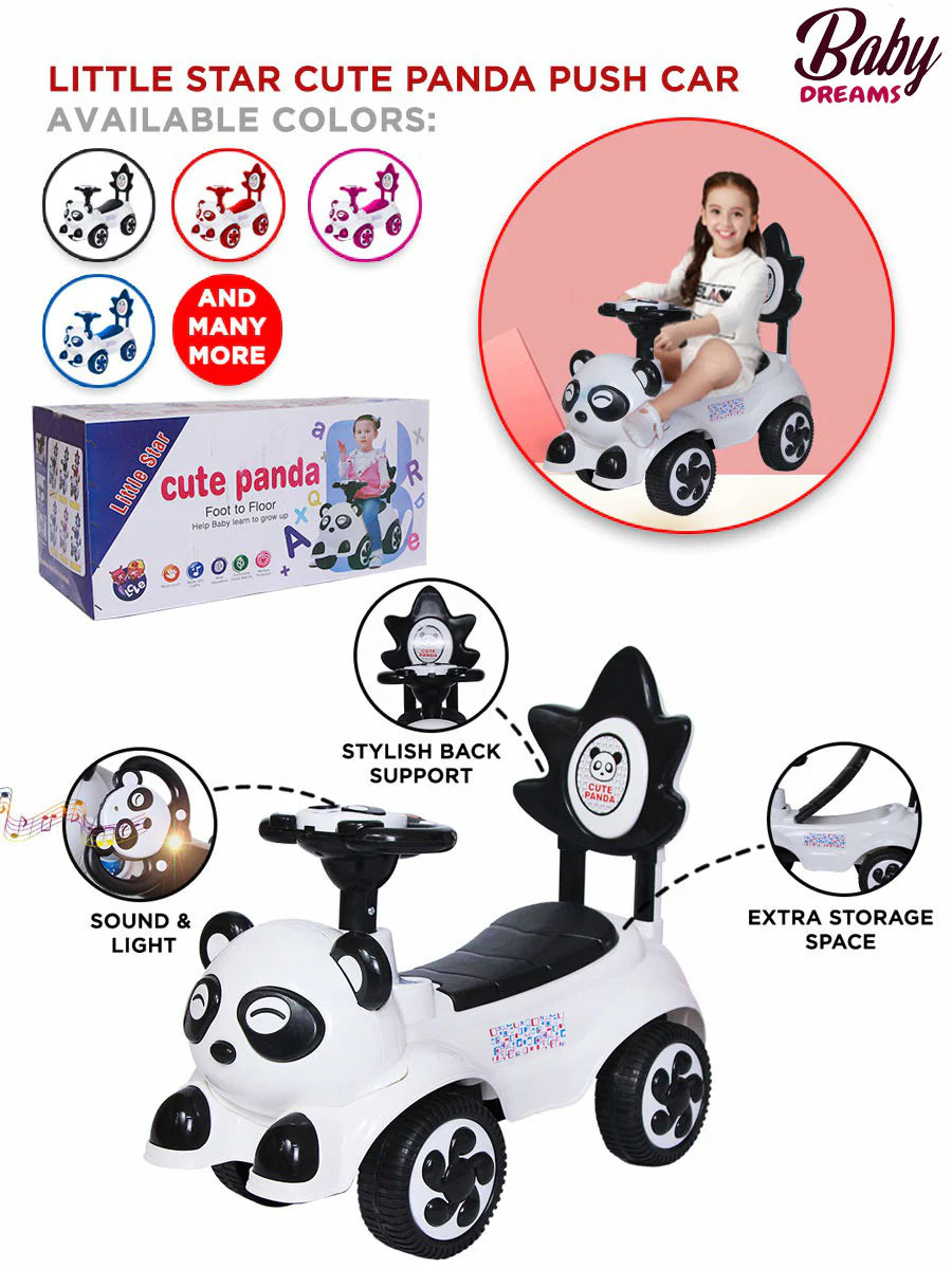 Little Star Cute Panda Tolo Push Car - Evergreen Wholesale