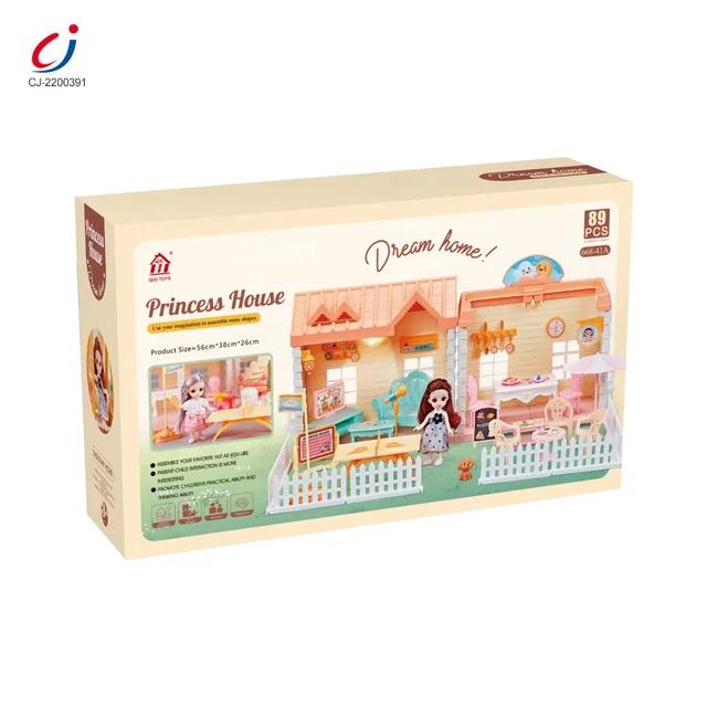 Doll House DIY Assembly Princess Villa Toy with | 95pcs-QC668-40A - Evergreen Wholesale