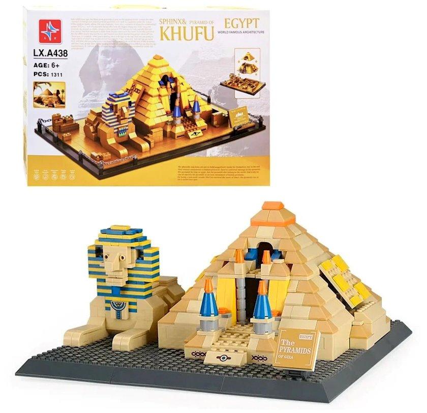 Sphinx& Pyramid of Khufu Building Blocks Architecture of Egypt | 1311PCS- LXA438 - Evergreen Wholesale