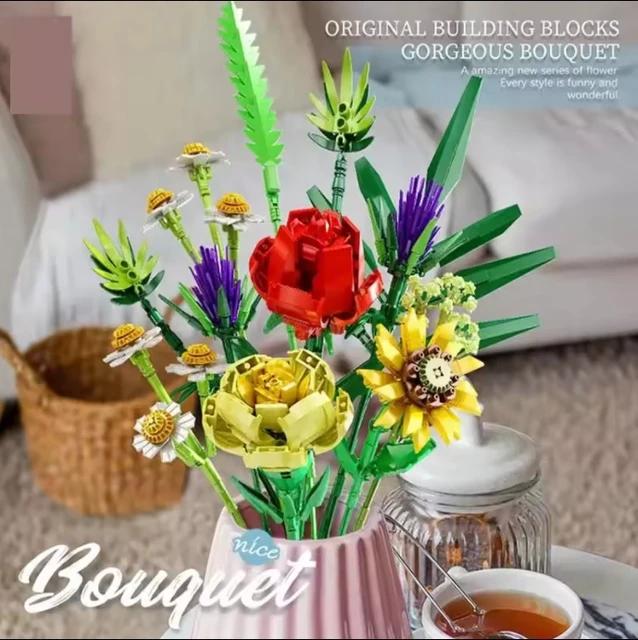 Brick Flower Bouquet Building Kit-6 Boxes-PZ65500 - Evergreen Wholesale