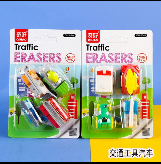 Character Eraser- 4 pcs Blister Pack- 12 Pcs/box
