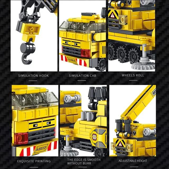 Construction Crane Vehicle 16 in 1 Creative STEM Building Blocks | 482PCS- RB22006 - Evergreen Wholesale