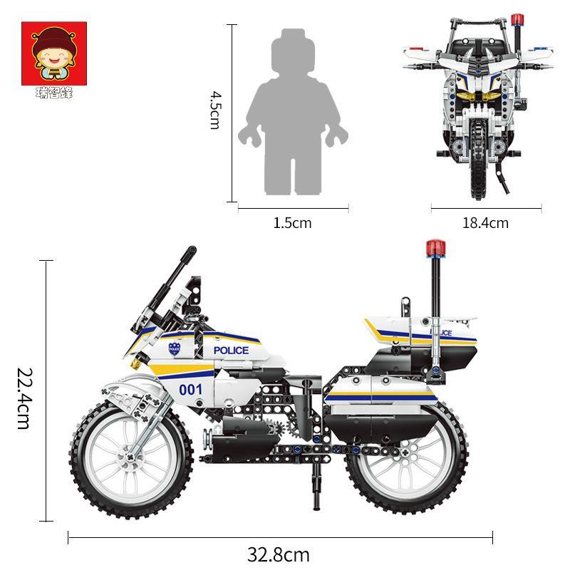 SWAT Motorcycle Model Building Blocks | 720pcs- RB839 - Evergreen Wholesale