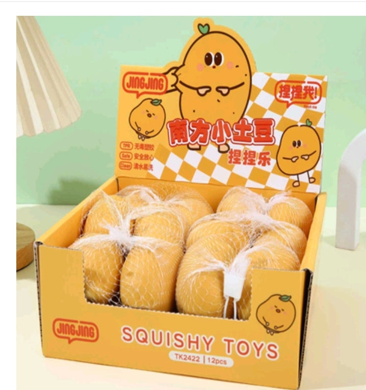 Potato Squishy Toy – Funny Stress Relief Toy for Kids & Adults (2 pcs/net, 12 nets/box)

Get ready to mash away stress with our hilarious Potato Squishy Toys! These soft, squeezable toys are shaped like mini potatoes, making them a fun and quirky choice for stress relief, sensory play, party favors, and fidget fun. Each net includes 2 potato squishies, and the full box contains 12 net bags, perfect for bulk buying, giveaways, or retail.

Made from durable, non-toxic materials, these squishies are safe for k