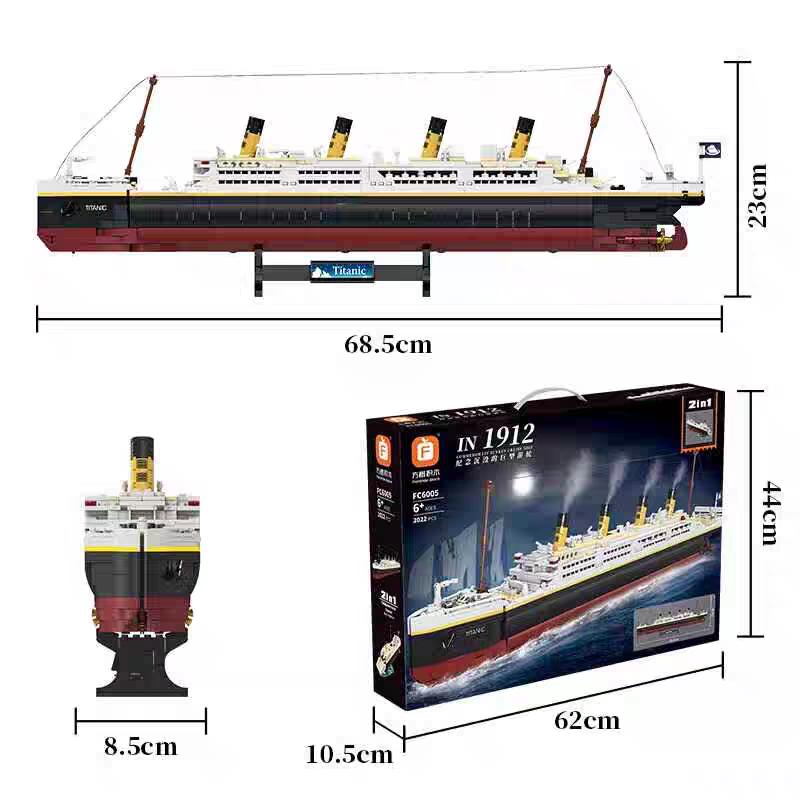 Titanic Cruise Ship 2 in 1  Building Blocks Set | 2022pcs- FC6005 - Evergreen Wholesale