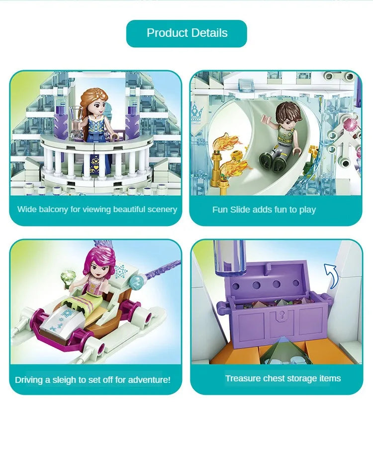 Frozen Elsa Castle Crystal House Building Blocks | 724pcs- FC3509 - Evergreen Wholesale