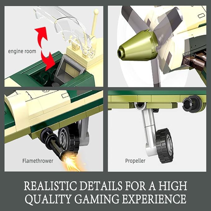 Fighter Plane Spitfire Building Blocks Kit |331pcs- FC4103 - Evergreen Wholesale