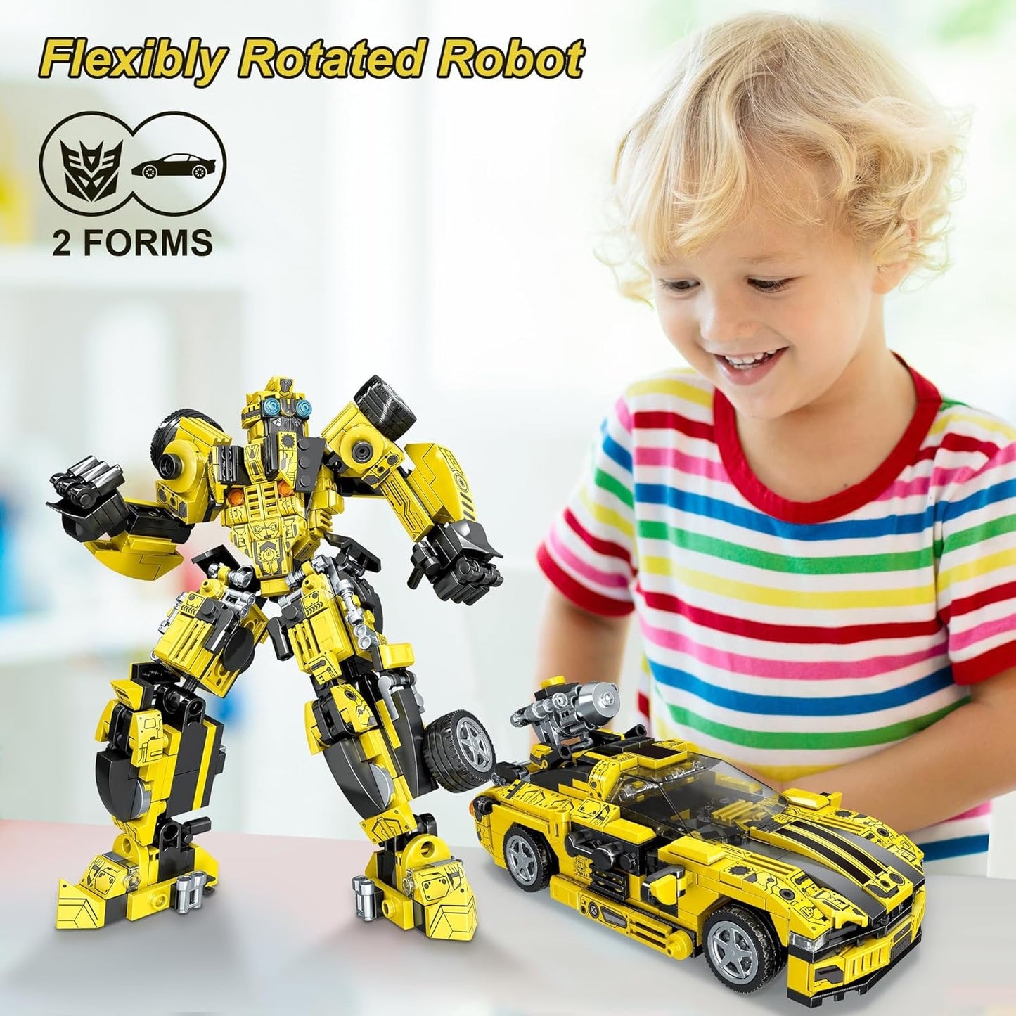 Robot Building Block Toy Set 2In1 Transforming Robot Car Building Brick - Evergreen Wholesale