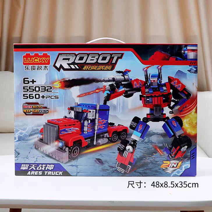 Robot Building Block Toy Set 2In1 Transforming Robot Car Building Brick - Evergreen Wholesale