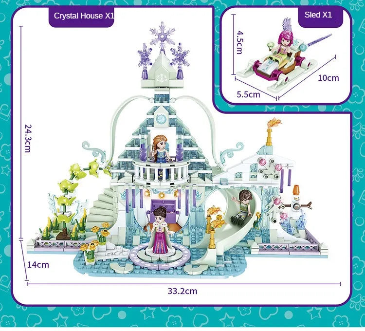 Frozen Elsa Castle Crystal House Building Blocks | 724pcs- FC3509 - Evergreen Wholesale