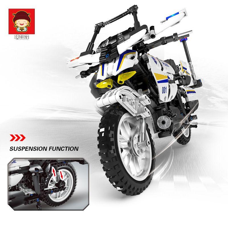 SWAT Motorcycle Model Building Blocks | 720pcs- RB839 - Evergreen Wholesale