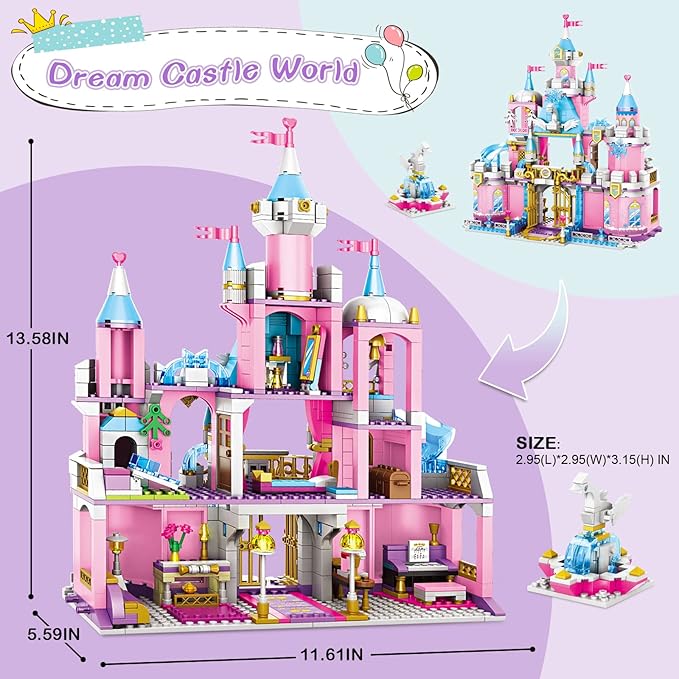 Swan Lake Castle Building Blocks Set | 883PCS- LXA451 - Evergreen Wholesale