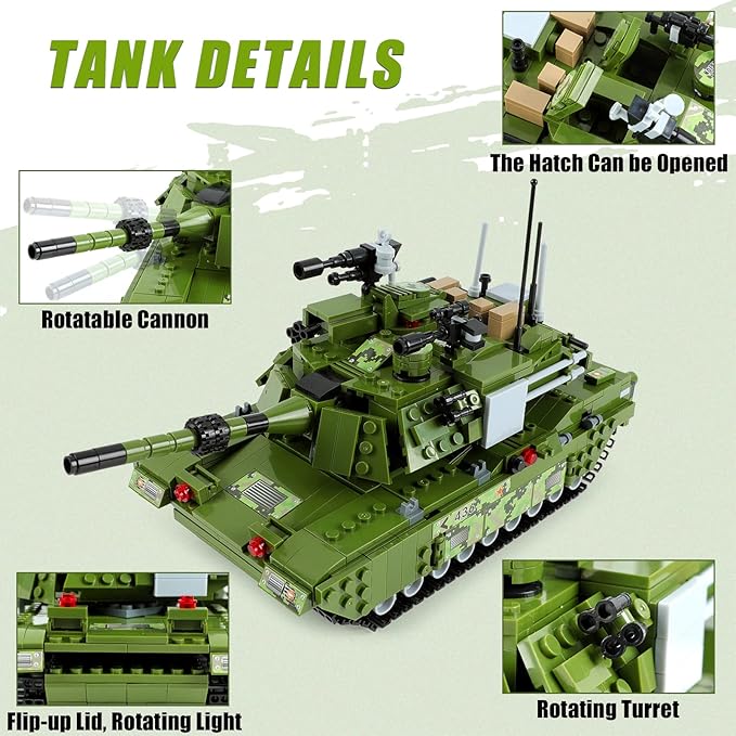 Military 6in1 Tank & Armored Vehicles Building Blocks Set for Boys | 791PCS- LXA462 - Evergreen Wholesale