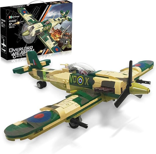 Fighter Plane Spitfire Building Blocks Kit |331pcs- FC4103 - Evergreen Wholesale