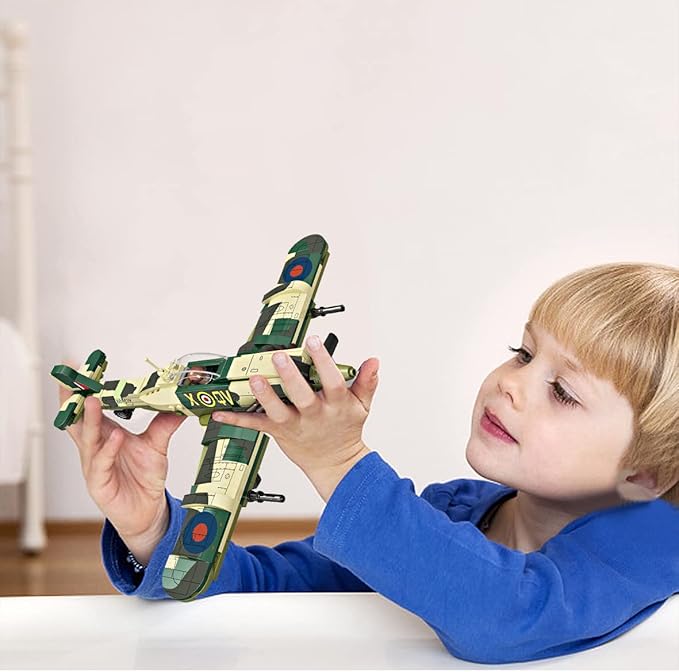 Fighter Plane Spitfire Building Blocks Kit |331pcs- FC4103 - Evergreen Wholesale