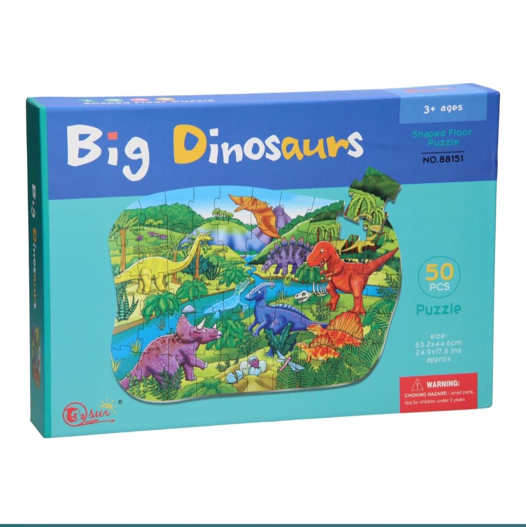 50 Pieces Big Dinosaurs Jigsaw Puzzle-88151 - Evergreen Wholesale