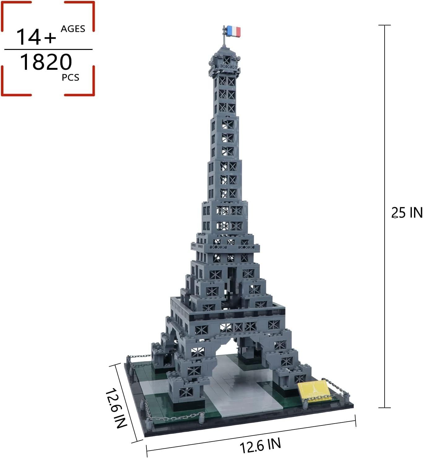 Eiffel Tower Building Block Toys Paris Architecture 3D Model Set for Adult and Kids |1820Pcs- LXA437 - Evergreen Wholesale