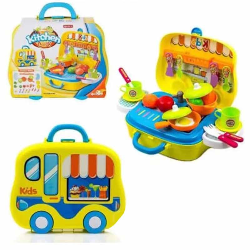 Baby World Kitchen & Tea Set for kids Car Shape - Evergreen Wholesale