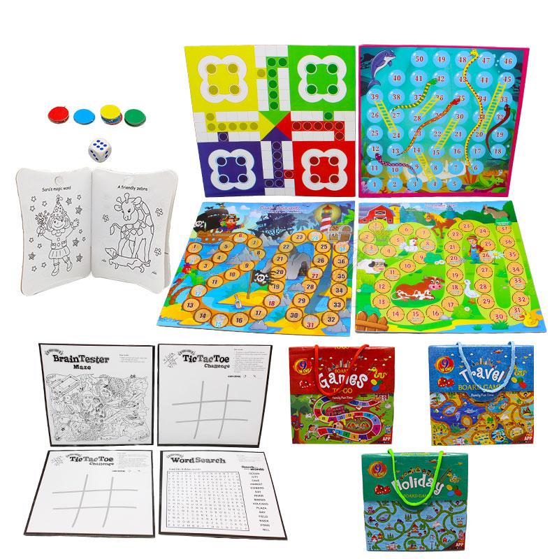 9 in 1 Holiday Family Travel Fun Board Games - Evergreen Wholesale