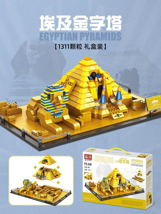 Sphinx& Pyramid of Khufu Building Blocks Architecture of Egypt | 1311PCS- LXA438 - Evergreen Wholesale